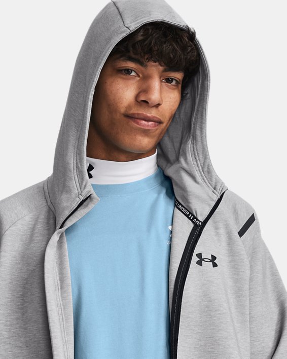Men's UA Unstoppable Fleece Full-Zip in Gray image number 3
